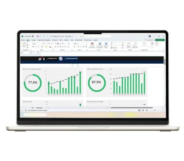 Plantilla gratis de dashboard KPI en Excel para gestión de datos
