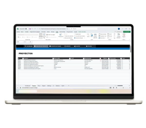 Herramienta gratis en Excel para administración de proyectos eficaz