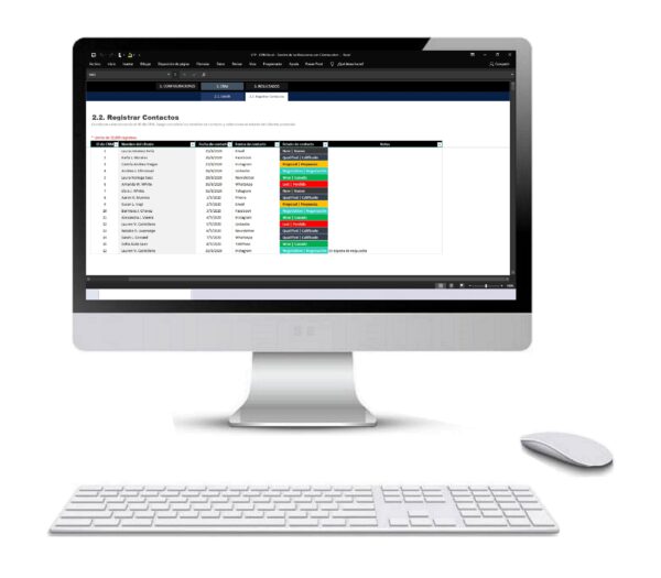 CRM Customer Relationship Management en Excel