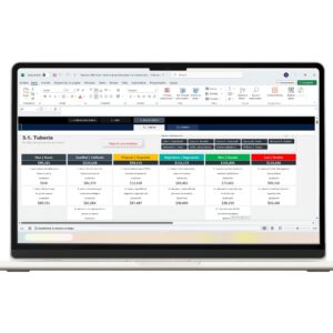 Hoja de Excel con funciones CRM para ventas