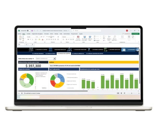 Sistema de control financiero en Excel para presupuestos