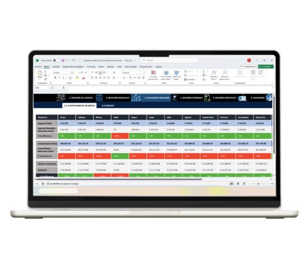 Control de finanzas en Excel para reportes claros y detallados