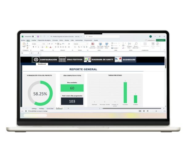 Plantilla para Diagramas de Gantt en Excel