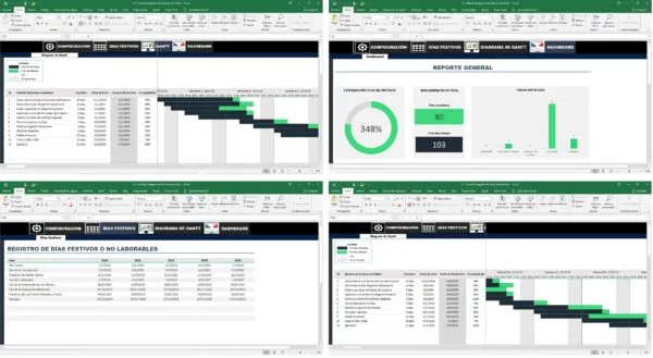 Diagrama de Gantt en Excel