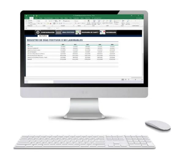 Diagrama de Gantt en Excel