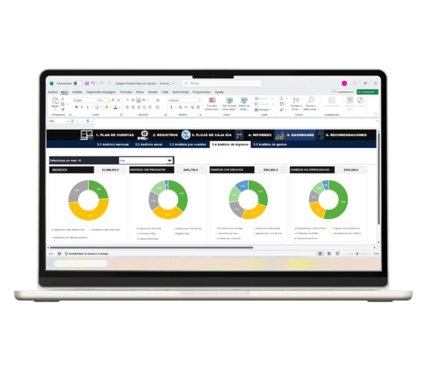 Plantilla Excel para gestión de flujo de caja