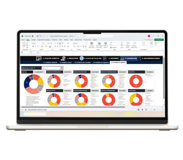 Flujo de caja en Excel con plantilla editable para gestión de finanzas