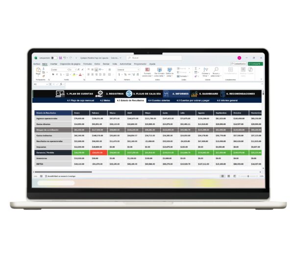 Plantilla Excel de flujo de caja para administrar ingresos y egresos