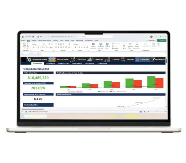 Plantilla de plan de negocios en Excel editable y descargable