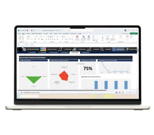 Plantilla de plan de negocios en Excel con proyecciones claras