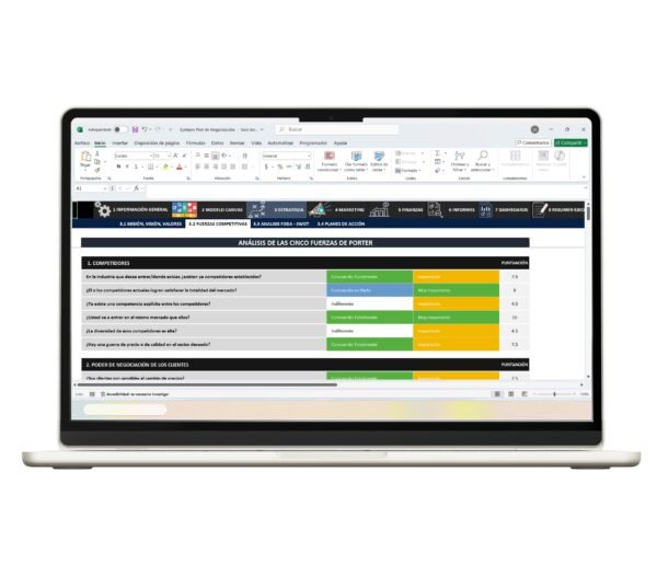 Descarga plan de negocios en Excel para gestión empresarial