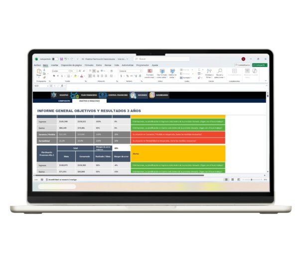 Plantilla Excel para planificación y análisis financiero completo