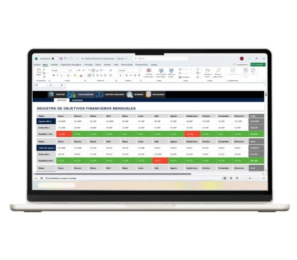 Excel para planificación financiera y control de gastos mensuales
