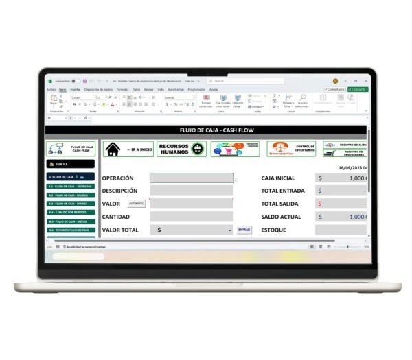 Plantilla de control de inventarios en Excel organizada