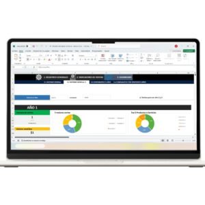 Panel de indicadores de ventas en hoja Excel
