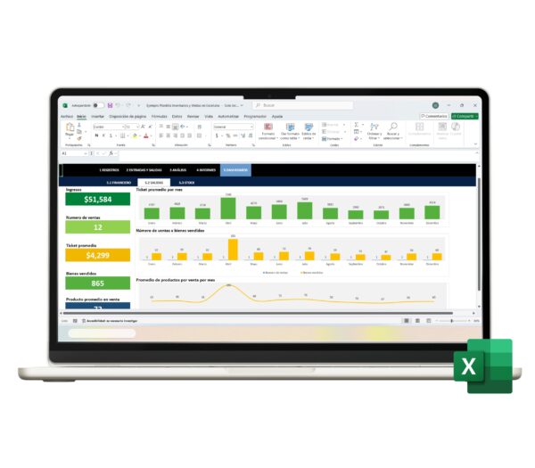 Plantilla de Excel para gestionar inventarios y ventas