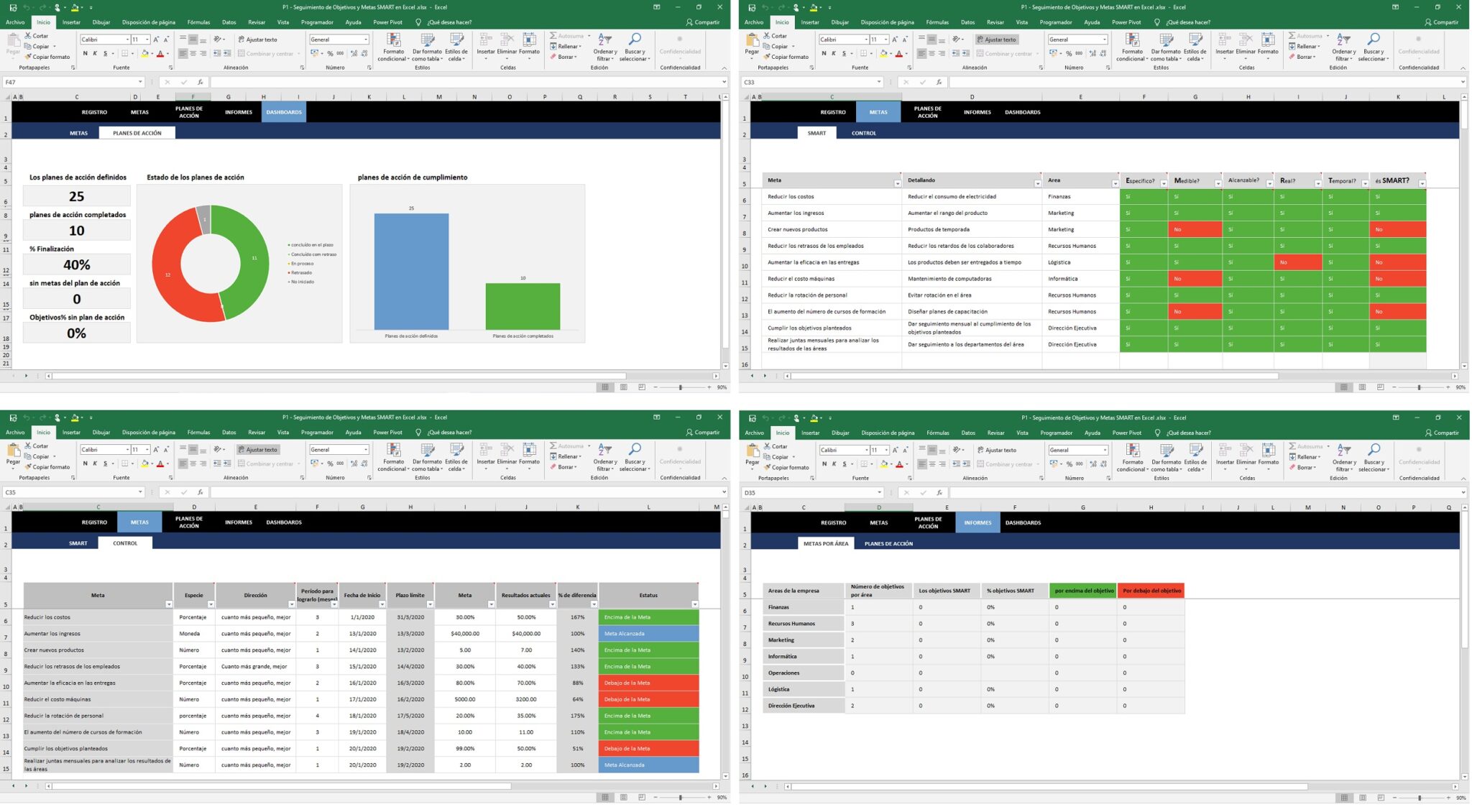 Objetivos y Metas SMART en Excel Solís Enterprises Plantillas en Excel
