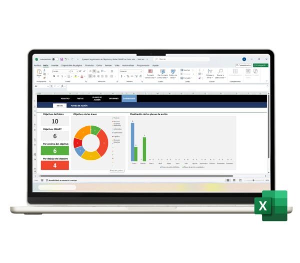 Plantilla en Excel de objetivos y metas SMART para empresas