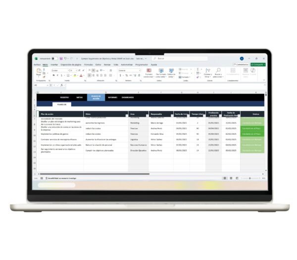 Objetivos SMART en Excel