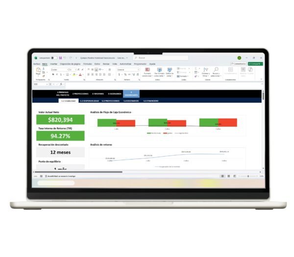Plantilla Excel de viabilidad financiera enfocada en control y análisis