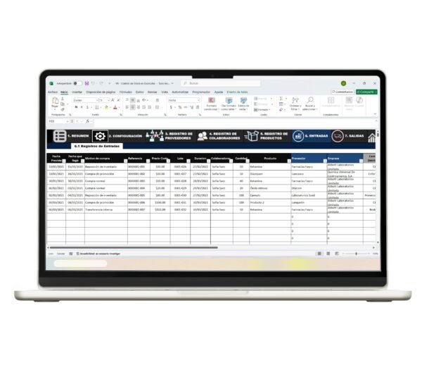 Plantilla de control de stock en Excel