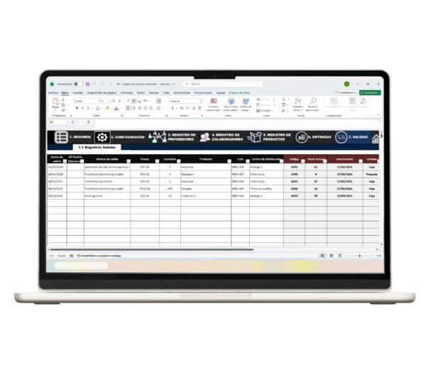 Control de inventario en Excel