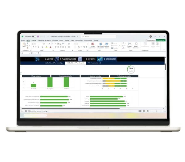 Estrategia empresarial en hoja de Excel