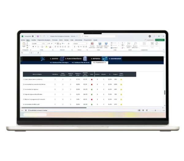 Modelo de plan estratégico en Excel
