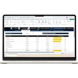 Hoja de Excel con presupuesto de marketing para control financiero