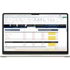 Presupuesto de marketing en Excel para planificación y gestión anual