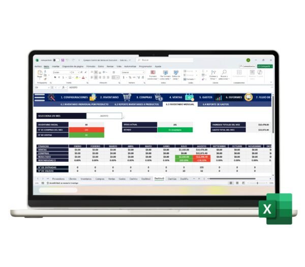 Sistema de control de ventas con Excel
