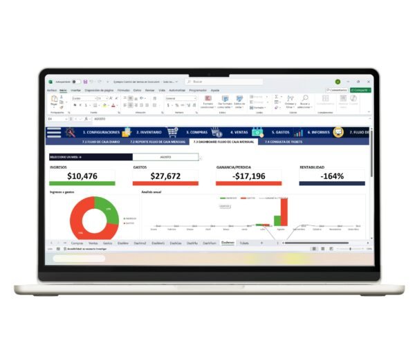 Modelo de control de ventas en Excel