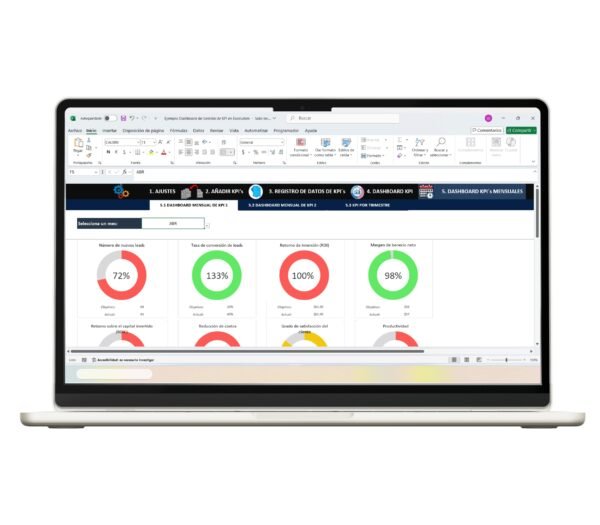 Panel de gestión de indicadores en Excel