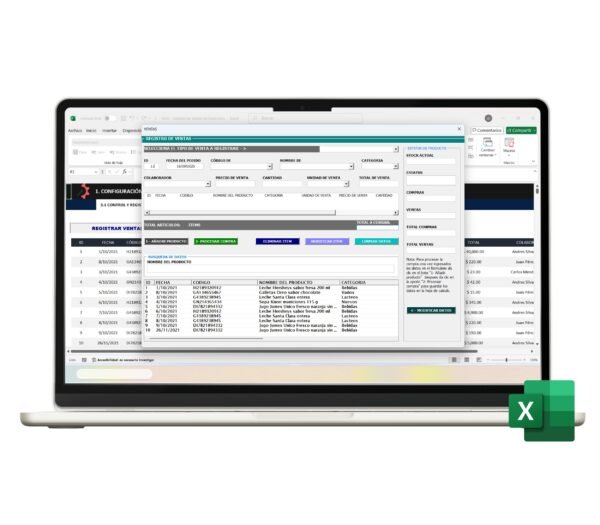 Archivo de gestión de ventas en Excel con gráficos y estadísticas