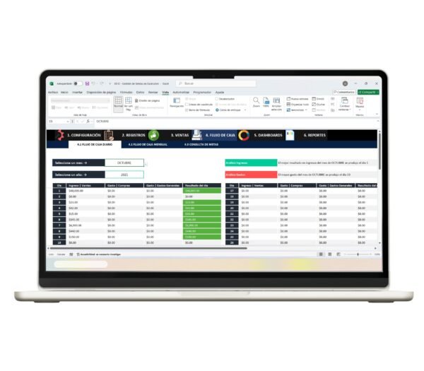 Herramienta de gestión de ventas en hoja de cálculo Excel