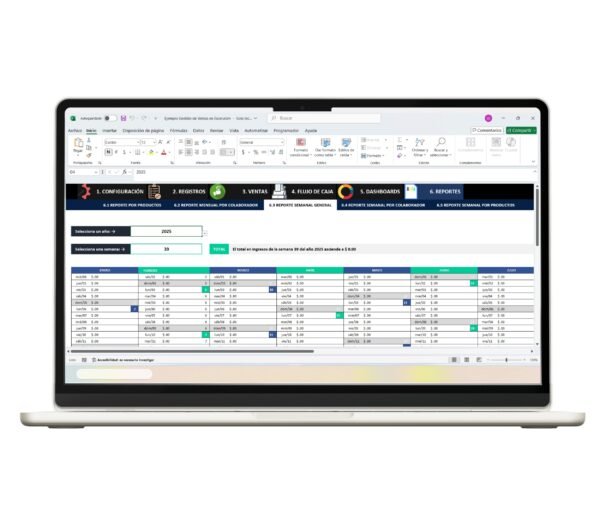 Planilla de gestión de ventas en Excel para negocios