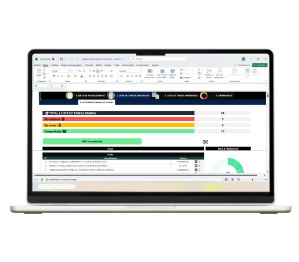 Plantilla de tareas en Excel para productividad