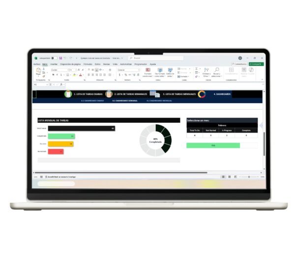 Modelo de lista de tareas en Excel para organización