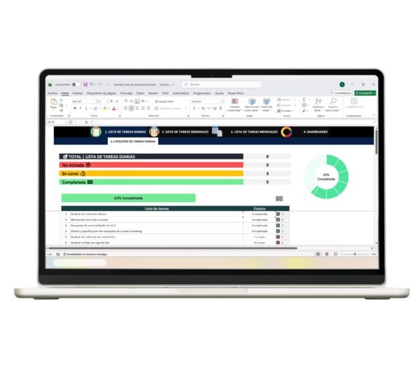lista-tareas-excel-lista-diaria-estatus-2 Lista diaria de tareas con su estado actualizado