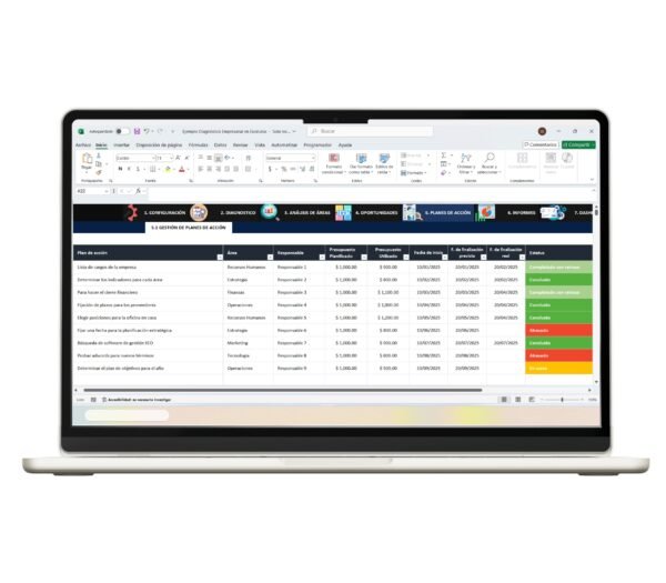 Diagnóstico empresarial en Excel para negocios