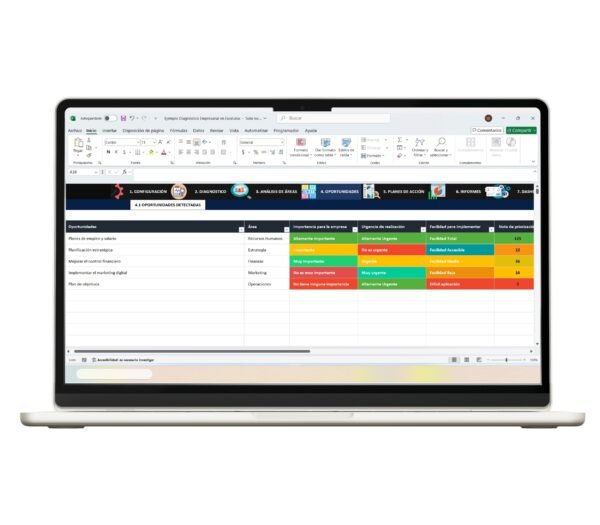 Análisis de empresa en Excel para diagnóstico