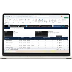 Herramienta de planificación de proyectos en Excel con cronograma