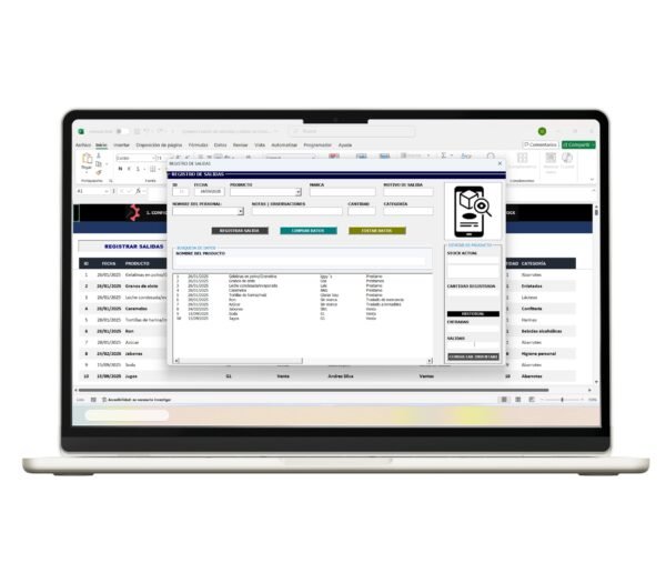 Registro de movimientos de almacén en Excel para seguimiento eficiente