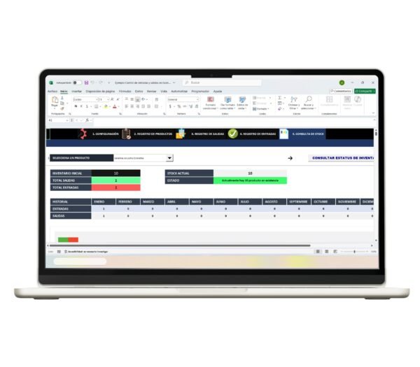 Control de stock y salidas de almacén en Excel con plantilla profesional