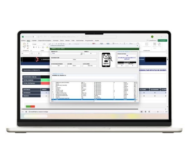 Plantilla de Excel para registrar entradas y salidas de productos en almacén