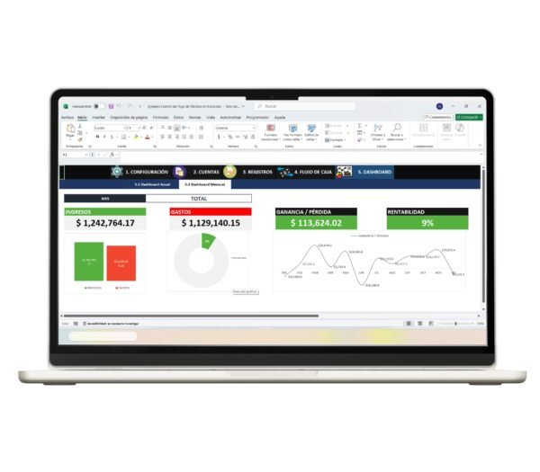 Control Flujo de Efectivo en Excel-2 Modelo de flujo de efectivo en Excel para administración financiera