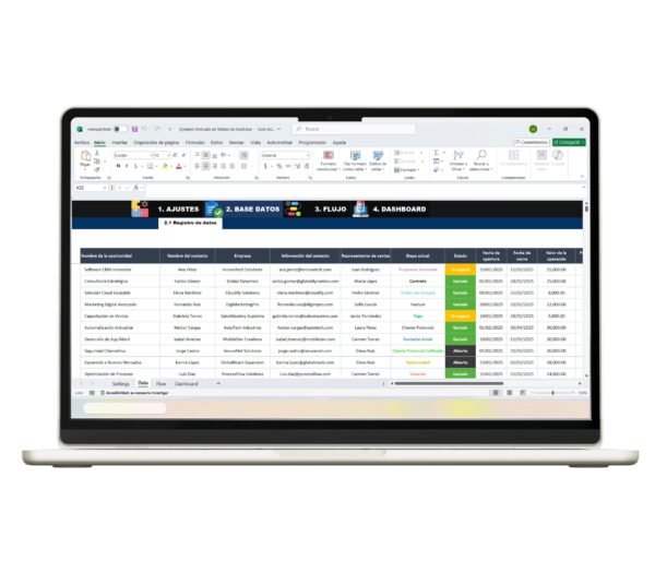 Embudo de ventas en Excel para análisis de clientes y conversiones