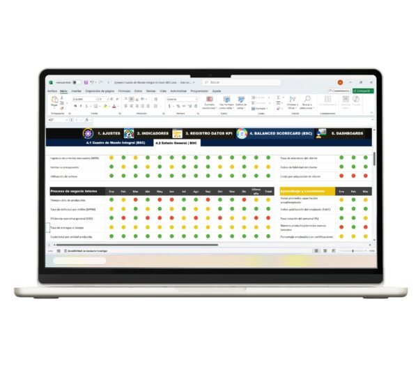 Sistema de control estratégico en Excel con BSC