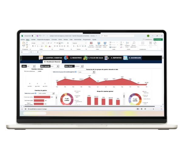 Control Ingresos y Gastos en Excel-2 Hoja de cálculo en Excel para control detallado de ingresos y gastos