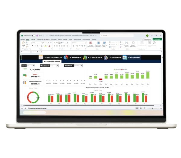 Control Ingresos y Gastos en Excel-3 Control de finanzas personales con plantilla en Excel de ingresos y gastos